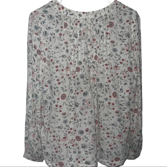 AG adriano goldshmeid lightweight white boho floral long sleeve top - Picture 5 of 8